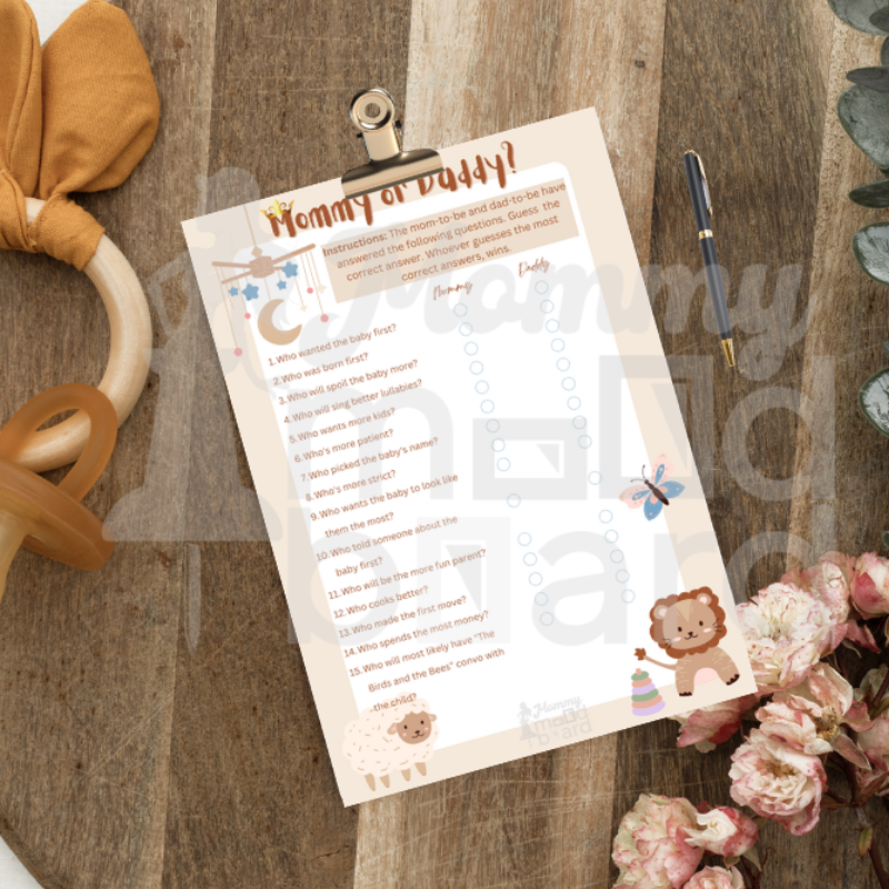 "Mommy or Daddy" Baby Shower Game
